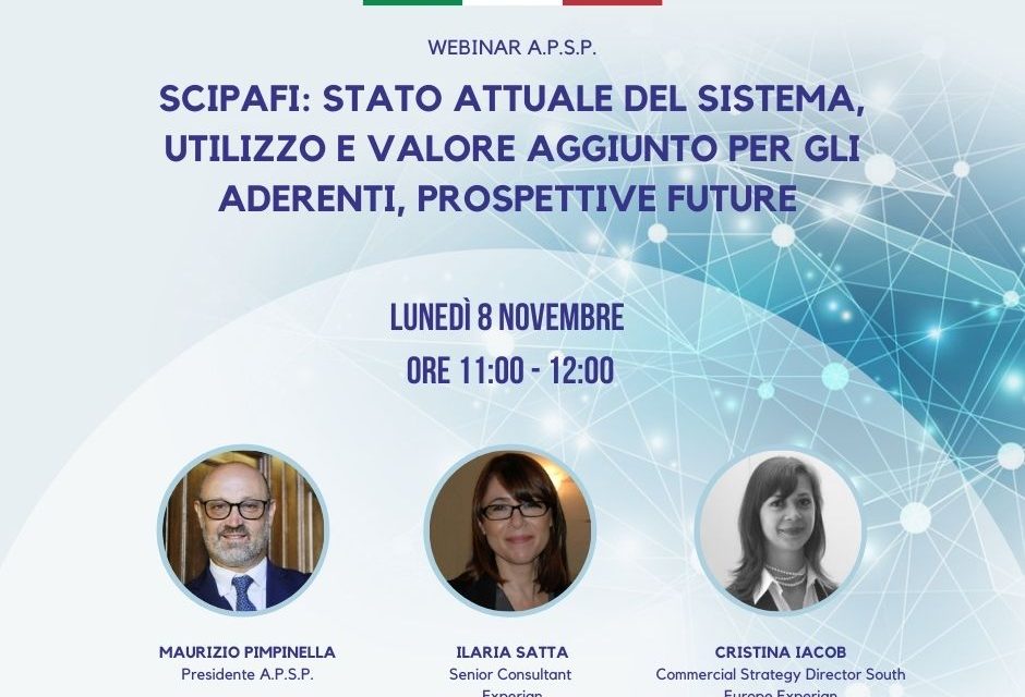 SCIPAFI: stato attuale del sistema, utilizzo e valore aggiunto per gli aderenti, prospettive future
