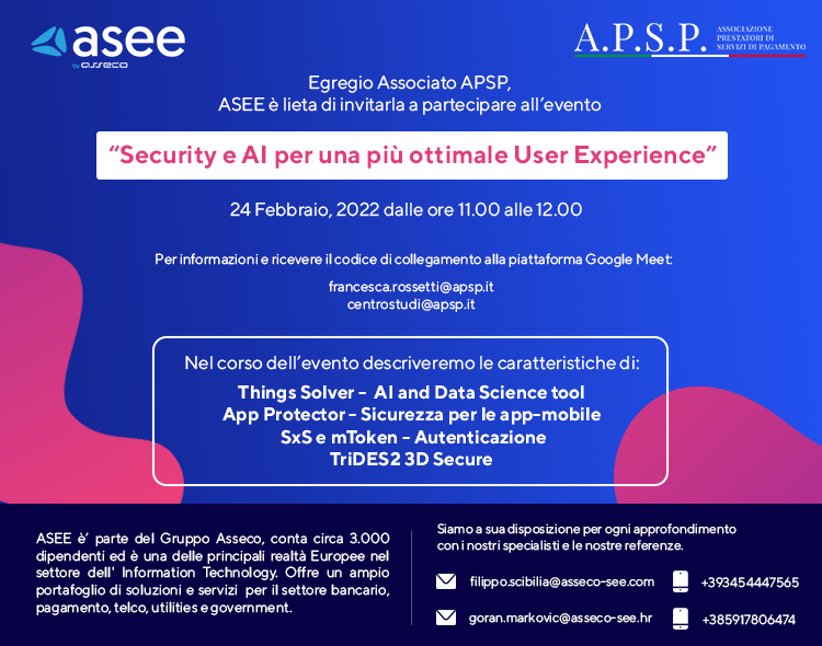 Security e IA per una più ottimale user experience 24.2.22