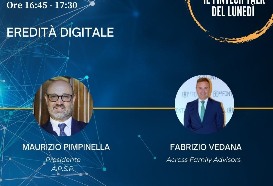 Confronto con Fabrizio Vedana sull’eredità digitale 14.2.22