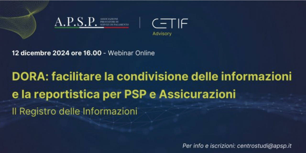 Workshop – DORA: Facilitare la condivisione delle informazioni e la reportistica per PSP e assicurazioni